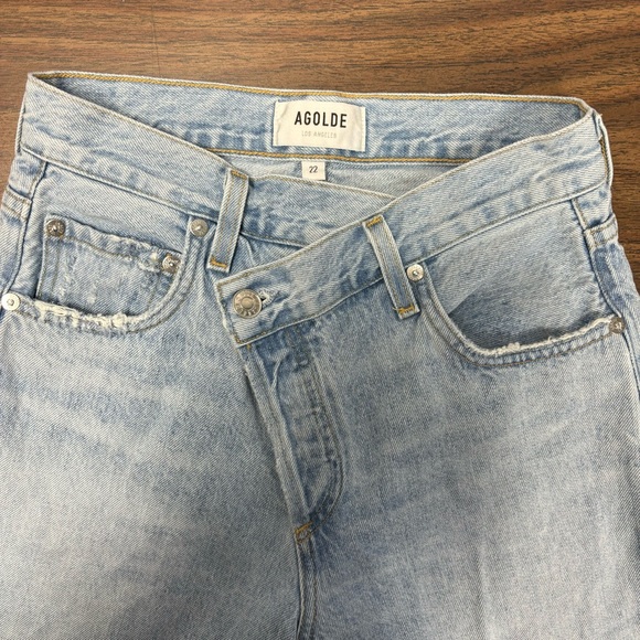 AGOLDE Light Wash Criss Cross Upsized Jeans -SIZE 22 - Picture 6 of 13